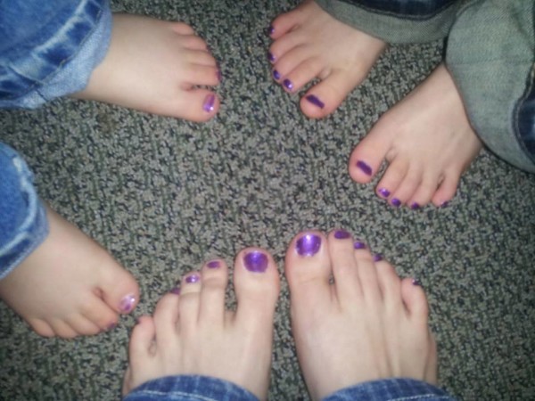 Toes Painted Purple for Epilepsy Awareness Month 2013