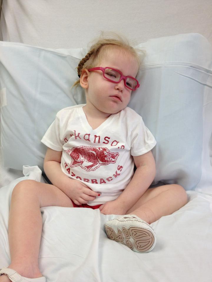 Harper in hospital bed.